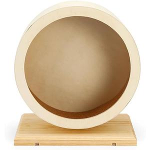 Hamster Exercise WheelSmall Animals Running Toy Suitable for Rat, Pig, Chinchilla, Gerbil, etc. pet Wooden Harmless, Handmade (L)