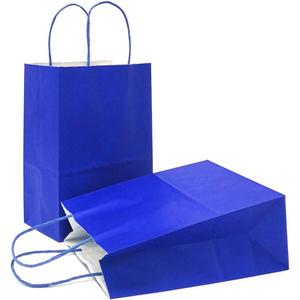 AZOWA Gift Bags Small Kraft Paper Bags with Handles (5 x 3.1 x 8.2 in, Royal Blue, 12 Pcs)