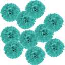 PATIKIL 11.5" Tissue Pom Poms Flowers, 8 Pack Paper Flower Ball for Wedding Bridal Shower Birthday Bachelorette Party Backdrop Decoration, Turquoise