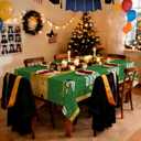 8 Pack Graduation Plastic Tablecloth 54" x 108" Disposable Table Cloths for 6 to 8 Foot Tables Cover for Class of 2026 Parties Decorations Supplies (Graduation Green Gold, Rectangle)