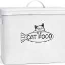 Large Dog and Cat Food Storage Container, Farmhouse Pet Food Storage Containers with Lid and Dry Food Scoop, Durable Airtight Cat Container 12-13 lbs Capacity, Great Gift for Pet Owners