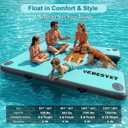 Inflatable Dock with Water Ramp, 6 inch Thick Non-Slip Inflatable Floating Dock for Dogs & Adults, Durable Drop-Stitch Floating Dock Platform for Lake, Ocean, Swimming & Fishing