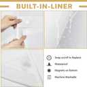 WONICY No Hook Small Shower Curtain with Snap in Liner, Polyester Textured Shower Curtain with Liner Set, Waterproof Washable Short Shower Curtains for Stall, 36Wx74H, White