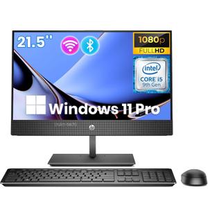 HP ProOne 600 G5 All-in-One Desktop Computer, 21.5-inch FHD Display, Core 9th Gen i5-9500T, 8 GB RAM, 256 GB SSD, Wi-Fi, RGB Keyboard and Mouse, Windows 11 Pro
