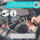 GOCCIDA Tornado Dry Cleaning Gun with Brass Adjustable Air Flow Nozzle,Air Blower Gun Quickly Blasts Dirt and Dust from Surface Works with Air Compressor Black