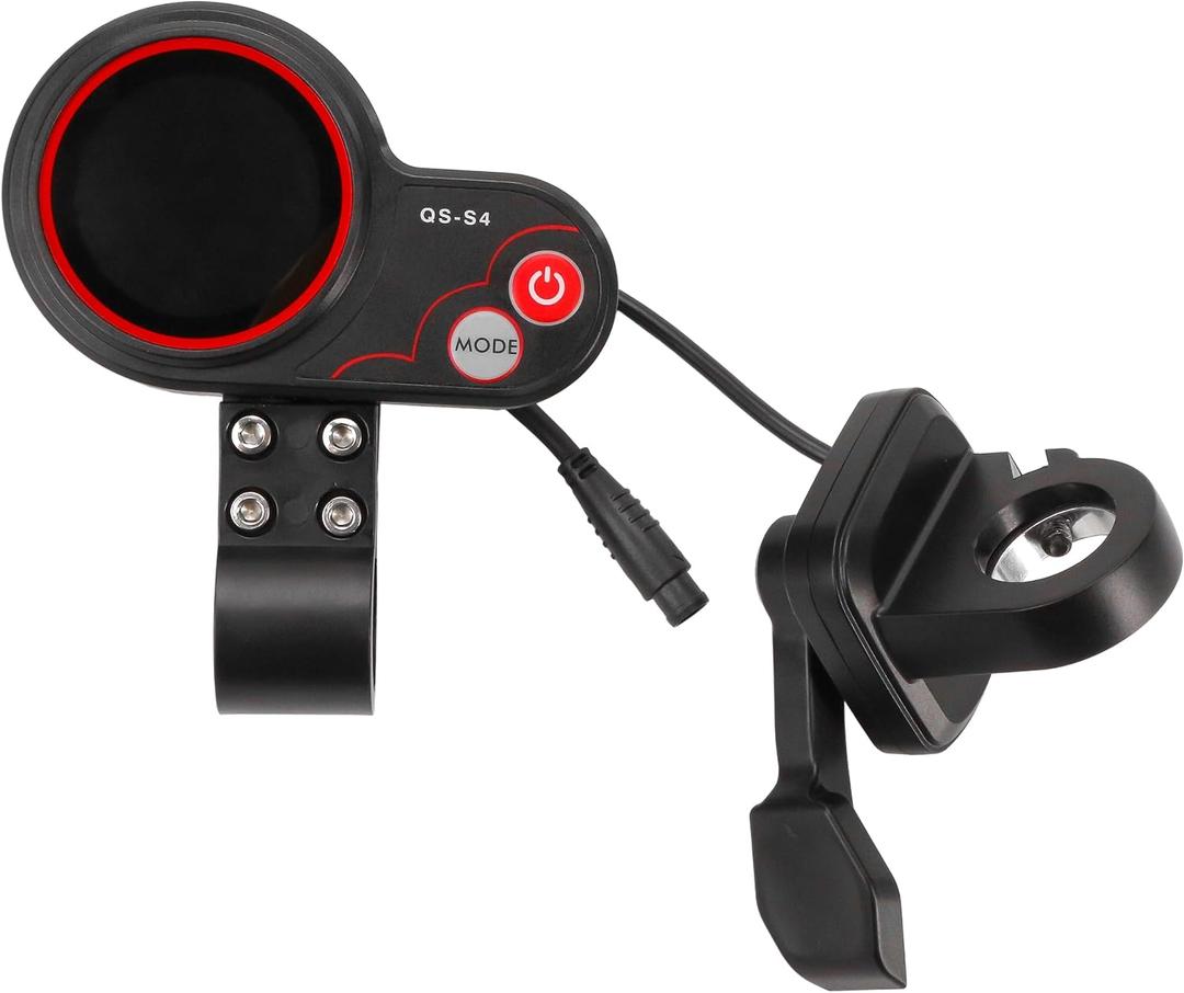 Electric Scooter Thumb QS-S4 Throttle with LCD Display 36-60V Panel and Speed Gear Power Mode Compatible with Zero 8 9 10 8X 10X Controller Twist Throttler 6 Pin, Kit Display Parts