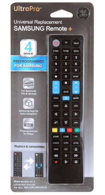 GE 4-Device Universal Samsung Replacement Remote, 2 Pack