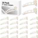 Geelin 10 Pack 5" Gutter Hangers K-Style Hidden Roof Gutter Support Bracket for Repairing Sagging, Traditional, Vinyl, White, Rain Downspout Parts and Accessories