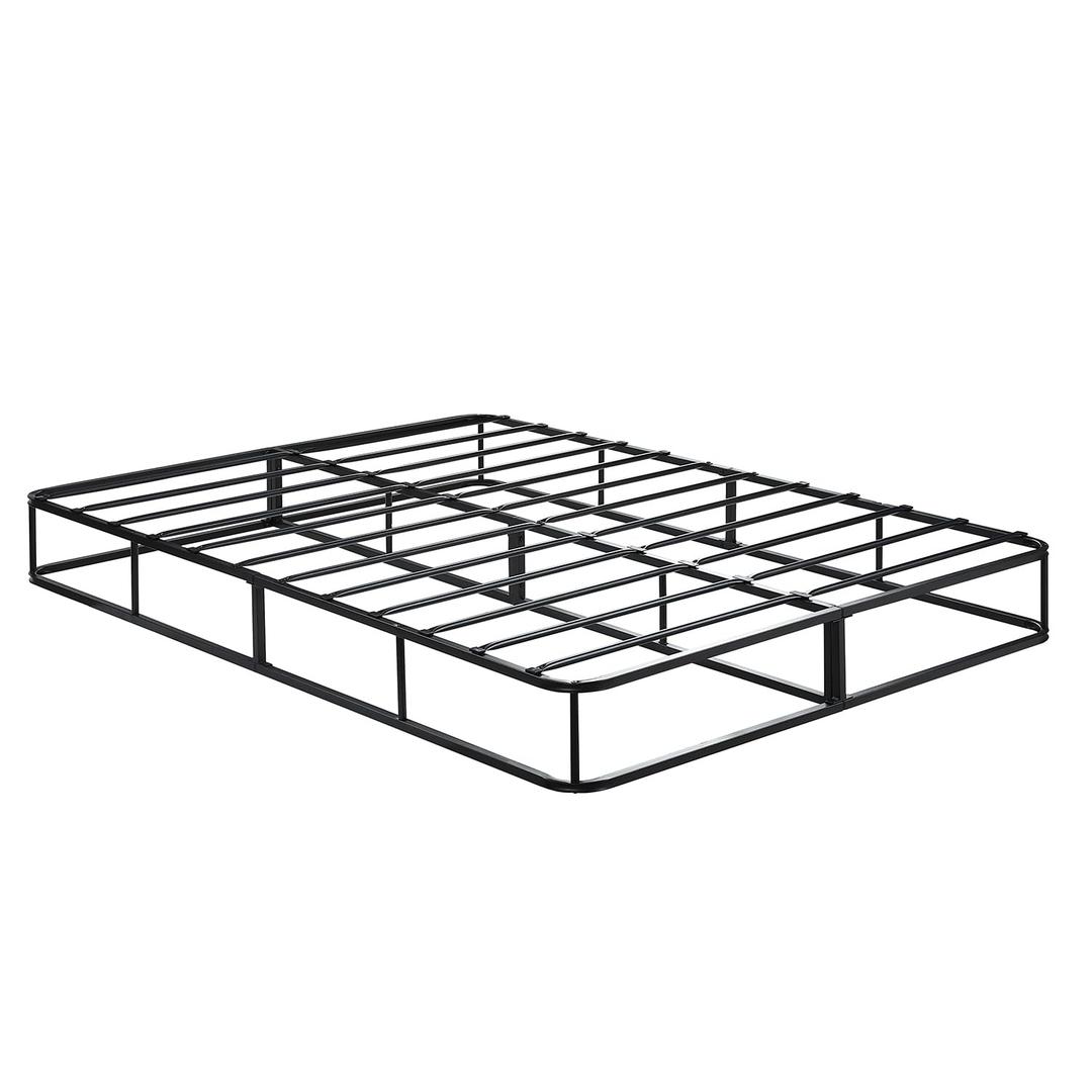 Contemporary Modern Design 79" L King Size Platform Bed, 1pc Black Metal Frame with Textured Fabric Cover