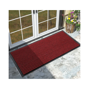 Yimobra Front Door Mat Outdoor Indoor Entrance, 100% Waterproof All-Season All Weather Doormat, Welcome Matt Outside Entry, Non Slip, Low Profile, Heavy Duty Patio Porch Floor Mats,47 x 24,Black Red