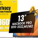 F FORITO 360 Privacy Screen Protector Compatible with MacBook Pro 13 inch (2016, 2017, 2018, 2019, 2020, 2021, 2022, M1, M2), Anti Peeping, Anti Glare and Scratch Resistant Laptop Privacy Screen