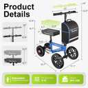 BlessReach All Terrain Steerable Knee Scooter Crutch AlternativeDeluxe Medical Scooter Double Handbrake,for Adults Injured Ankle & Foot Recovery Scooter in Blue