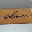 Fallovea Welcome Front Door Mats Combo Set, 100% Coco Coir Doormat + 28" x 43" Black and White Plaid Rug, Front Porch Entryway Decor Indoor Outdoor Easter Summer Mats