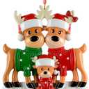Personalized Sweater Reindeer Family of 3 Christmas Ornament - Christmas Tree Decoration