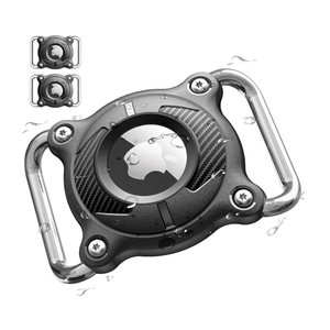 2 Pack Airtag Dog Collar Holder | Airtag Dog Collar Waterproof  Airtag Holder for Dog Collar  Dog Airtag Holder with Removable Metal Loop, Light Weight fit Width3cm/ Thick4.5mm Air Tag Collar, Black