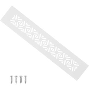 PATIKIL 10 x 2 Inch Door Air Vent Cover, Heavy Duty Aluminum Grille Ventilation Cover Louvered with Mounting Screws for Cabinet Wardrobe Door, White
