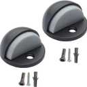 QCAA Low Dome Floor Door Stop, H 25.4 x Diameter 44.5mm, Zinc Die Cast, ORB Oil Rubbed Bronze, Powder Coated, Made in Taiwan, 2 Pack