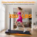 Walking Pad Treadmill with Handle Bar, 3.0HP Portable Electric Treadmills for Home Exercising, 0.6-7.6MPH Mini Walking Pad Treadmill with Incline, Small Under Desk Treadmills for Home Small, 350LBS