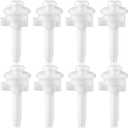 Jetec 8 Pieces Toilet Seat Screws Replacement Kit Plastic Bolts with Plastic Nuts and Washers Parts Kit for Fixing the Top Toilet Seat, White