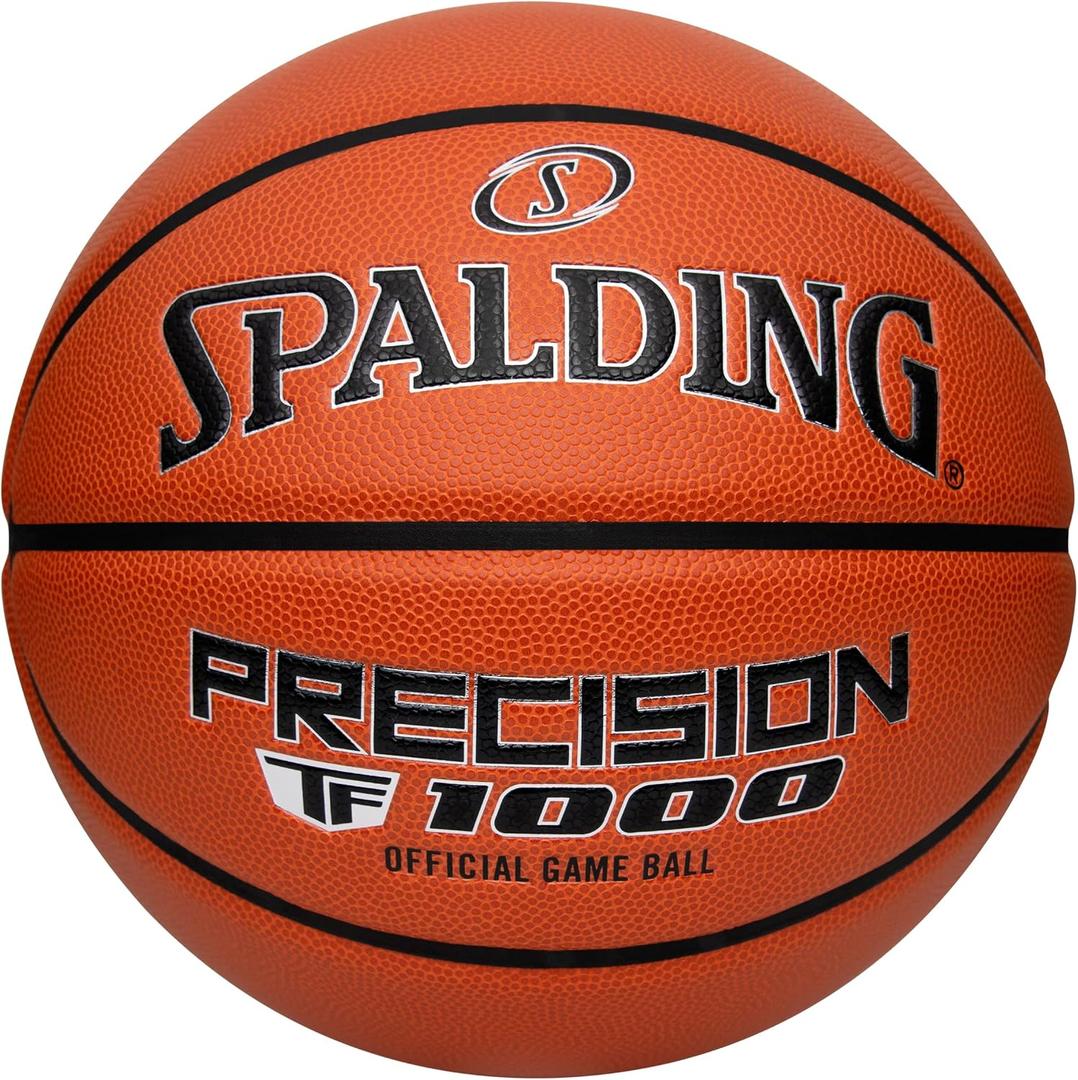 Spalding Precision TF-1000 Indoor Game Basketballs, Dry Grip Microfiber Composite Cushioned Cover, High School Approved, Size 7, 29.5"