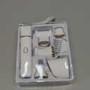 Bikini Trimmer for Women, 5-in-1 Electric Razors Shaver, IPX7 Waterproof Cordless Body Hair Trimmer, Rechargeable Facial & Pubic Hair Remover, Ceramic Blade Bikini Shaver, Gifts for Women (White)