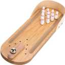 Table Top Mini Bowling Game Set-Tabletop Wooden Board Mini Arcade Desktop Tiny Bowling Shooting Alley Office Desk Stress Relief Gadgets Small Finger Toys Fun Gag Gifts for MenWomen Kids Teens Boys