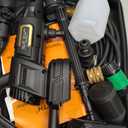 Cordless Pressure Washer Battery Powered; 990PSI Cordless Power Washer with 6-in-1 Nozzle, 23FT High-Elastic Hose, 21V Battery&Charger; Portable Handheld Pressure Washer Cleaner for Home (5022-BK2)