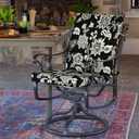 Arden 4-Pack Outdoor Patio Dining Chair Cushion, 20x44, Rain-Proof Seat Pad, Fade-Resistant Outdoor Cushion Ashland Black Jacobean