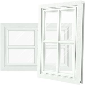 Garage Door Window Inserts Kit - UV Resistant Plexiglass, 20.75"x13.77" Clear Vinyl Frames, Weatherproof & Easy Installation for1.57 (40mm) Thick Exterior Garage Doors/Sheds (4Pack)