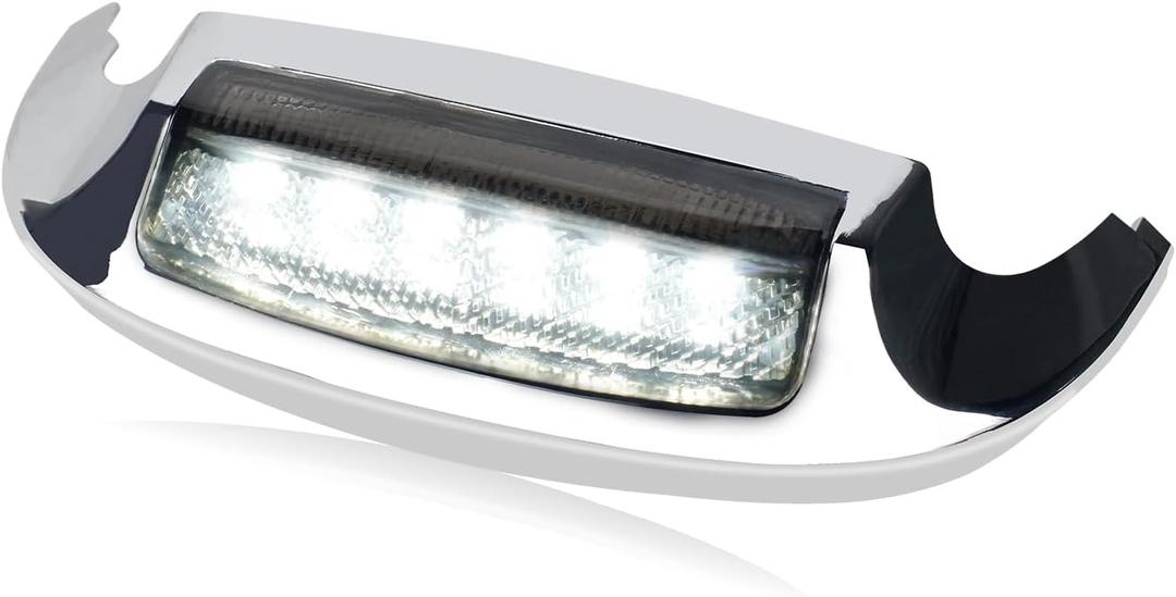 NTHREEAUTO Front Smoked Fender Light White LED Fender Tip Running Lights Compatible with Harley Electra Glide Ultra Limited - Smoke Lens