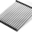 Roll Up Dish Drying Rack Over The Sink, Stainless Steel Roll Up Drying Rack Over Sink 18.1" x 12.6" Over Sink Dish Drying Rack, Over The Sink Dish Drainer Drying Rack, Dish Rack Over Sink