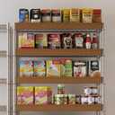 Bamboo Wire Shelf Covers for 30" x 16" Racks, Snap-On Modular Removable Wire Rack Cover for Pantry & Kitchen, Set of 5, Walnut