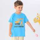 Lovekider Kids Easter Shirt Outfits 3-4 Years Old Toddler Happy Easter T-Shirt Short Sleeve Boys Girls Eggs-cavator Blue Tee Clothes