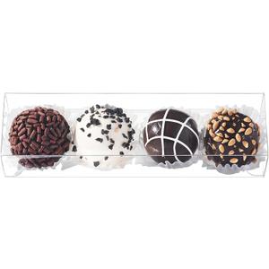 JCXGRVC 45 Pack 6.1"X1.5"X1.5" Transparent Truffle Boxes Chocolate Boxes Small Candy Gift Box Bakery Treat Truffle Wrappers for 4 Truffles Weddings Birthdays Christmas Mother's Day Parties