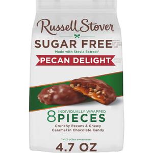RUSSELL STOVER Sugar Free Pecan Delight Chocolate Candy, 4.7 oz. bag (EXP 03/01/26)