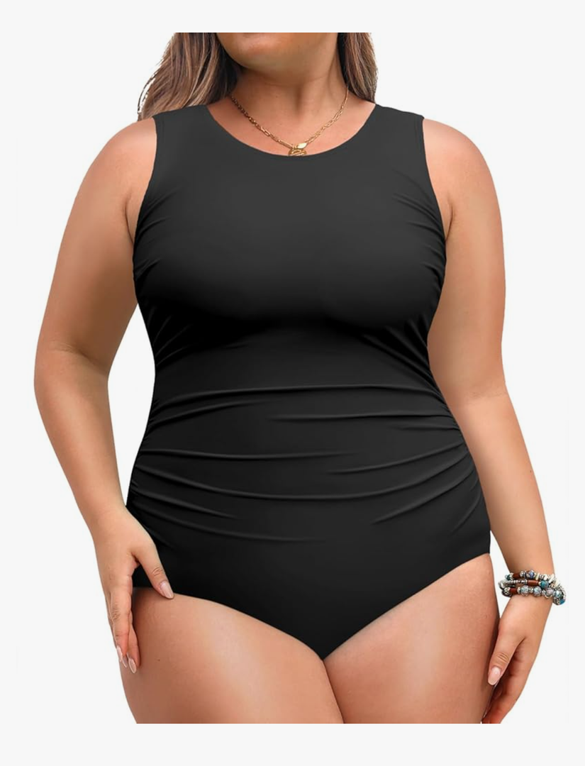 Daci Women Plus Size One Piece Swimsuit Tummy Control Athletic Bathing Suit Slimming Swimwear, 30W
