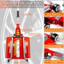 Upgraded Portable Effortless Tire Jack Tool with Roller Plate and Double Ramp, Removable Handle with Screw [Roller + Separate Ramp Version]