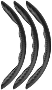 Universal Carbon Fiber Steering Wheel Cover - Non-Slip Anti-Skid Booster Grip for Cars - 2PCS Black Steering Accessories