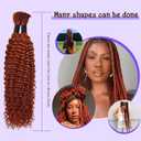 350 Human Hair for Boho Braids 24 Inch Boho Hair for Braiding 2 Bundles 110g 12A Ginger Curly Boho Braids for Human Hair Bulk (Ginger350, 24inch)