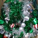 6 FT Pop Up Christmas Tree with 100 Warm White & Multicolor Lights Lights &Timer, Green Christmas Tinsel Tree, Collapsible Artificial Pencil Tree for Home Party Decor, Battery Powered, Easy Assembly