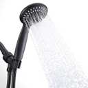 Shower Head with Handheld, Briout 5-Settings Showerhead High Pressure Powerful Water Spray Shower Head with Stainless Steel Hose and Adjustable Mount, Matte Black