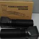 2 Pack Rain Gutter Downspout Extensions Flexible, Down Spout Extender Diverter Extendable from 21 to 68 in, Screws for Included, Black