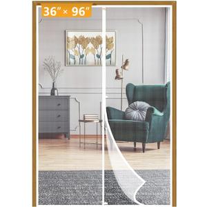 Yotache Screen Doors with Magnets Fit Doors 36 x 96, Screen Size 38" x 97" Heavy Duty Door Net Enjoy Fresh Air, White (White & Middle Opening)