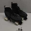 jessie Womens Roller Skates Water Ripple High-top Four-Wheel Roller Skates Shiny Roller Skates for Adult Youth Boys Girls Outdoor with Shoes Bag (Black ripple flash,US:10), Size 44