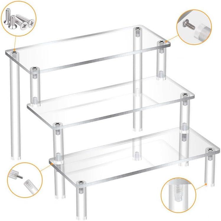Acrylic Display Riser, Clear Perfume Organizer Stand, Cupcake Stand Holder, Dessert Table Display Shelf, Skin Care Organizer Collectibles Display Stand for Decoration and Organizer, 3Tier (3 Tier/7.877.875.91")