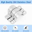 Yaocom 100 Pcs 1 1/4 Inch Pipe Strap 304 Stainless Steel Conduit Clamp Reinforced Rigid 2 Hole U Bracket for Pipe Fixing on Various Surfaces