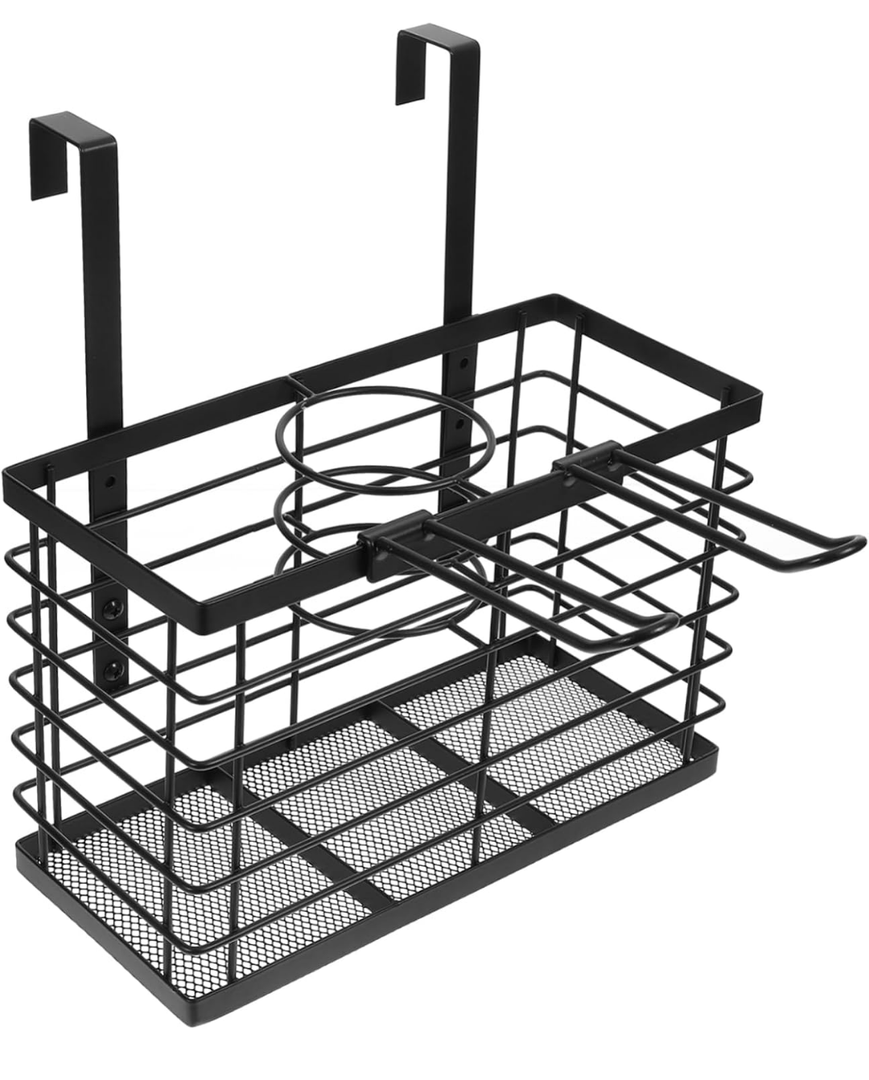 HEALLILY Hair Styling Tools Storage Basket Over Door Organizer for Bathroom Hair Dryer Iron and Beauty Tools No Drilling Required Space-Saving Design for Home Use