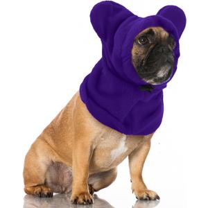 Winter Dog Hats Quiet Ears for Dogs Ear Muffs Pet Neck Warmer Scarf Hoodie Noise Protection Cover Beanie Head Wrap Costume for Pet Dog Cats(Purple,M)
