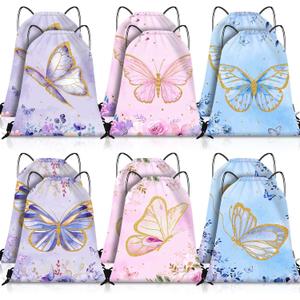 Amylove 24 Pcs Drawstring Bags - Butterfly Party Favor Candy Goodie Bags for Kids Girls Spring Amylove 24 Pcs Drawstring Bags - Butterfly Party Favor Candy Goodie Bags for Kids Girls Spring