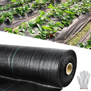 6x300FT Pro Weed Barrier Fabric - 3.8oz Commercial Grade, Black, UV-Resistant Woven PP Ground Cover for Lawn & Garden, Heavy Duty Weed Control, No Root Penetration